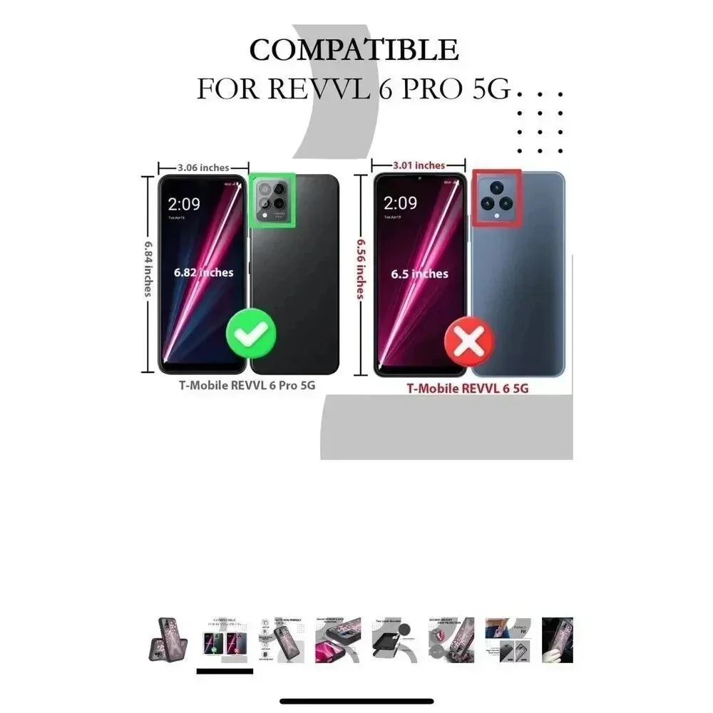 Hybrid Case Cover For Revvl Pro 5G 6.82” Quad Camera‎ Tough Heavy Duty